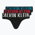 Pánské slipy Calvin Klein 000NB3607A Hip Brief 3 pairs black w/oatmeal logo/black w/age