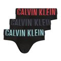 Pánské slipy Calvin Klein 000NB3610A Hip Brief 3 pairs black w/ombre blue logo/black w/c