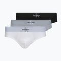 Pánské slipy Calvin Klein LV00NB4471 Hip Brief 3 pairs black/misty grey/white