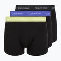 Pánské boxerky Calvin Klein 0000U2662G Trunk 3 pairs black in green bloom wb/black in da