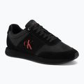 Pánské boty Calvin Klein HM0HM02212 Retro Runner Bans Leather Suede triple black/adrenaline rush
