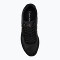 Pánské boty Calvin Klein HM0HM02212 Retro Runner Bans Leather Suede triple black/adrenaline rush 5
