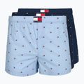 Pánské boxerky Tommy Hilfiger Woven Boxer Print 3 pack chambray flag/carb navy/c navy flag