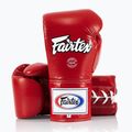 Boxerské rukavice Fairtex Pro Competition Locked Thumb Leather červené 4