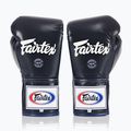 Boxerské rukavice  Fairtex Pro Competition Locked Thumb Leather blue
