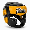 Boxerská helma Fairtex Diagonal Vision Sparring - Full Head Coverage black/yellow