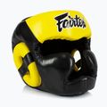 Boxerská helma Fairtex Diagonal Vision Sparring - Full Head Coverage black/yellow