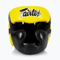 Boxerská helma Fairtex Diagonal Vision Sparring - Full Head Coverage black/yellow 2