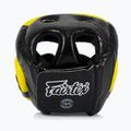 Boxerská helma Fairtex Diagonal Vision Sparring - Full Head Coverage black/yellow 3