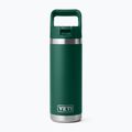 Termo láhev YETI Rambler C Straw 532 ml black forest green