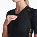 Dámský triatlonový oblek 2XU Light Speed Sleeved black/gold 3