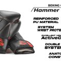 Boxerské rukavice  DBX BUSHIDO "Hammer - Red" Muay Thai czarne/czerwone 21