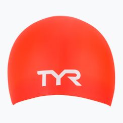 Plavecká čepice TYR Long Hair Wrinkle Free Silicone bright red