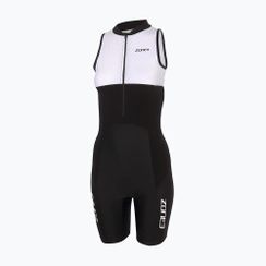 Dámský triatlonový dres ZONE3 Lava Long Distance Trisuit black/white/green