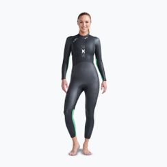 Dámská triatlonová neoprenová kombinéza 2XU Propel Openwater black/bright green