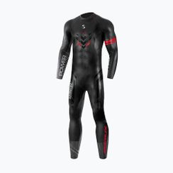 Pánská triatlonová neoprenová kombinéza Synergy Adrenaline Full Sleeve 5 mm black/red