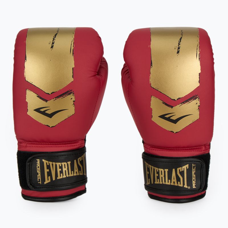 Boxerský set Everlast Prospect 2 helma + lapy + rukavice red/gold 2