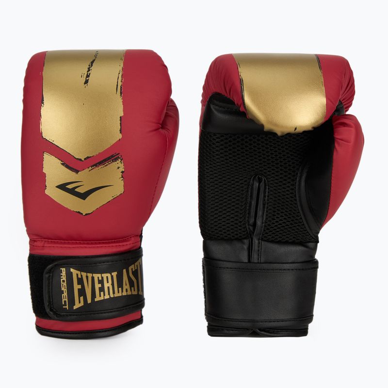 Boxerský set Everlast Prospect 2 helma + lapy + rukavice red/gold 3