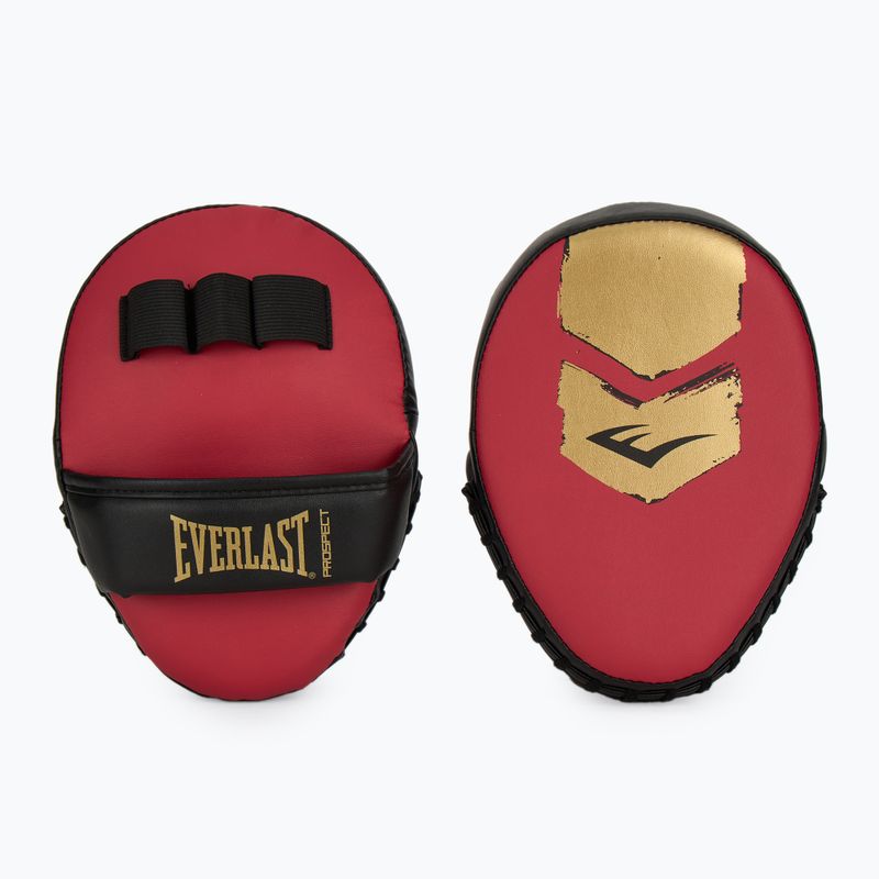 Boxerský set Everlast Prospect 2 helma + lapy + rukavice red/gold 8