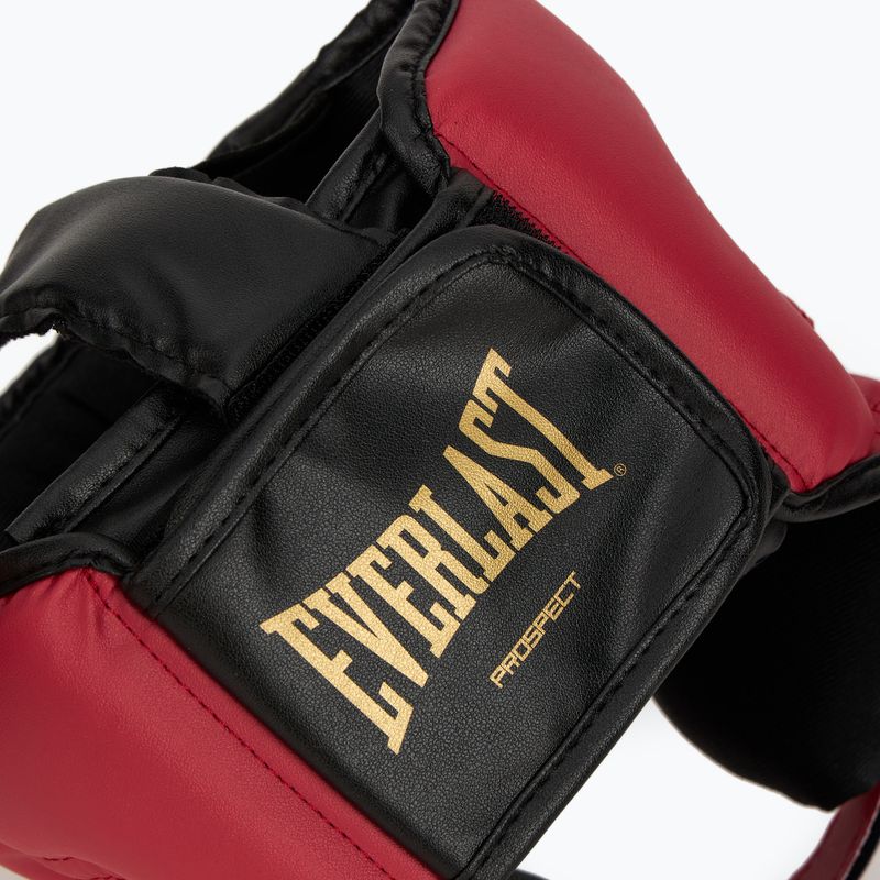 Boxerský set Everlast Prospect 2 helma + lapy + rukavice red/gold 15