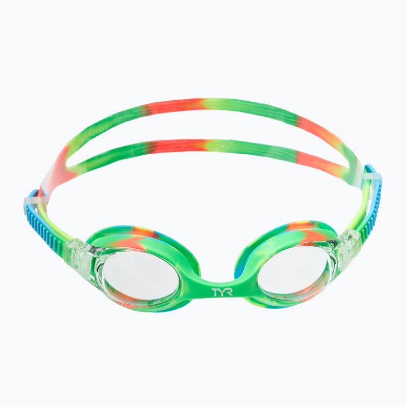 Dětské plavecké brýle TYR Swimple Tie Dye Non-Mirrored clear/ green/ orange 2