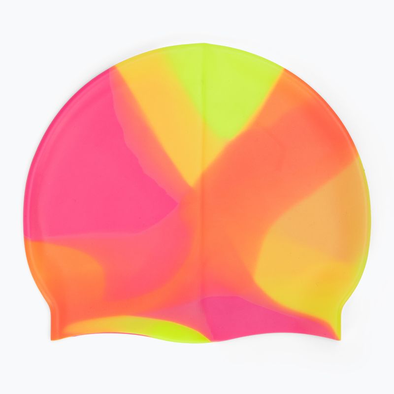 Dětská plavecká čepice TYR Tiedye Silicone Multicolor Jr yellow/pink/orange 2