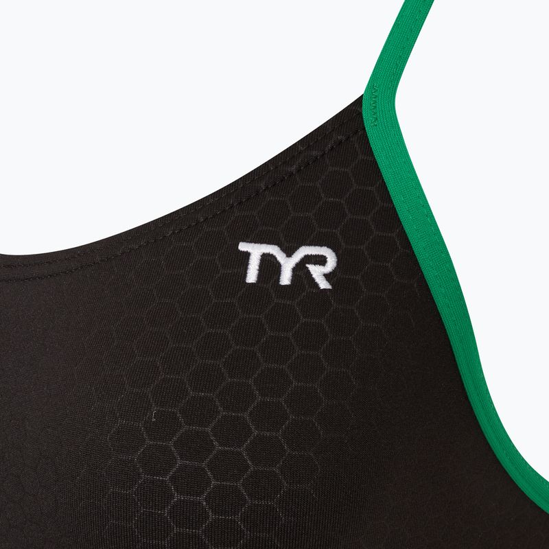 Dámské jednodílné plavky TYR Hexa Cutoutfit black/green 3