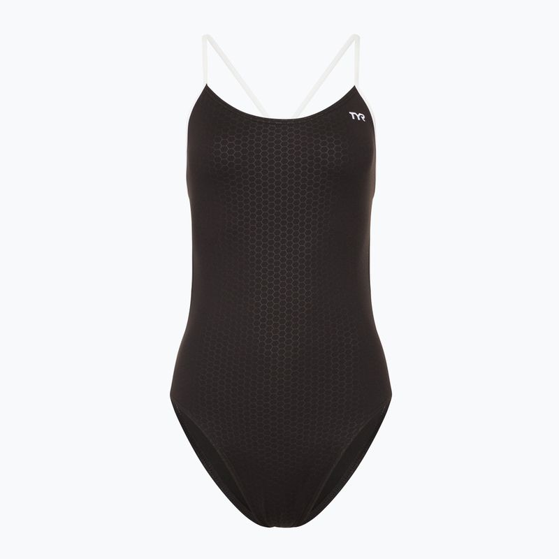 Dámské jednodílné plavky TYR Hexa Cutoutfit black/white