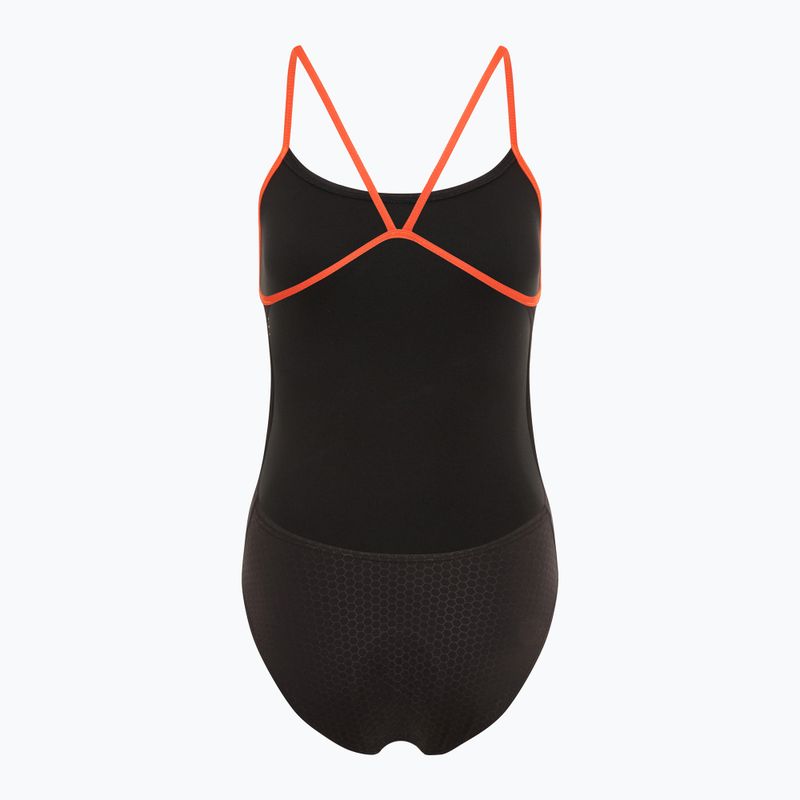 Dámské jednodílné plavky TYR Hexa Cutoutfit black/orange 3