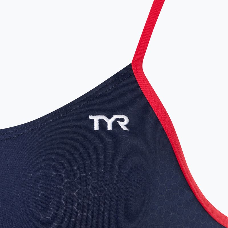 Dámské jednodílné plavky TYR Hexa Cutoutfit navy/red 3