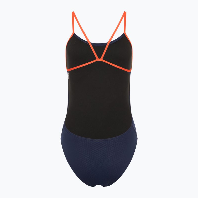 Dámské jednodílné plavky TYR Hexa Cutoutfit navy/orange 2