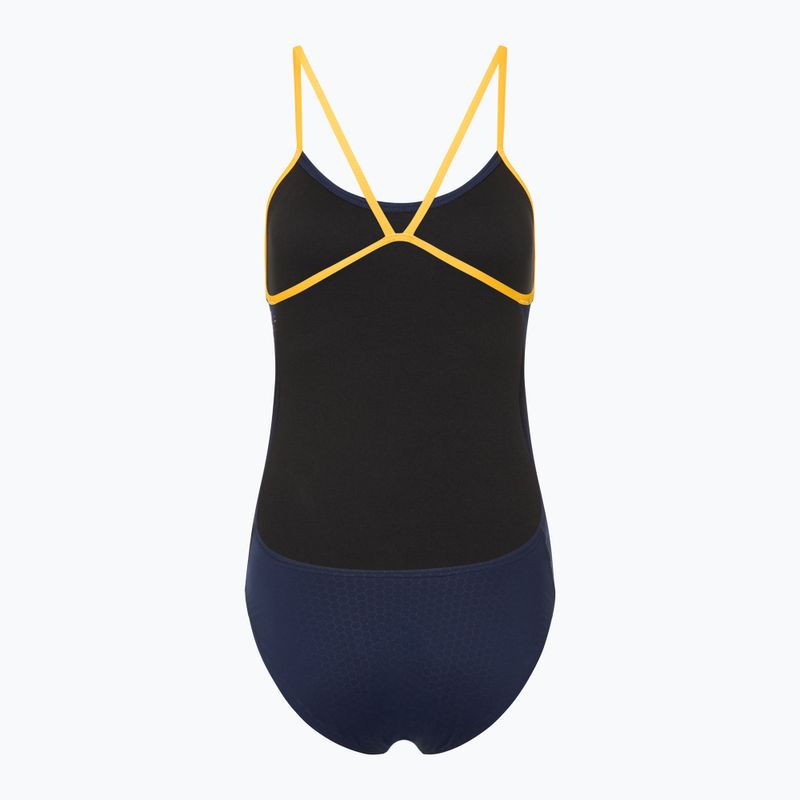 Dámské jednodílné plavky TYR Hexa Cutoutfit navy/gold 2
