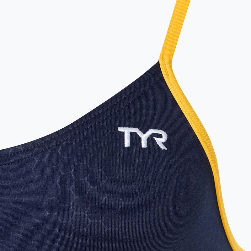 Dámské jednodílné plavky TYR Hexa Cutoutfit navy/gold 3