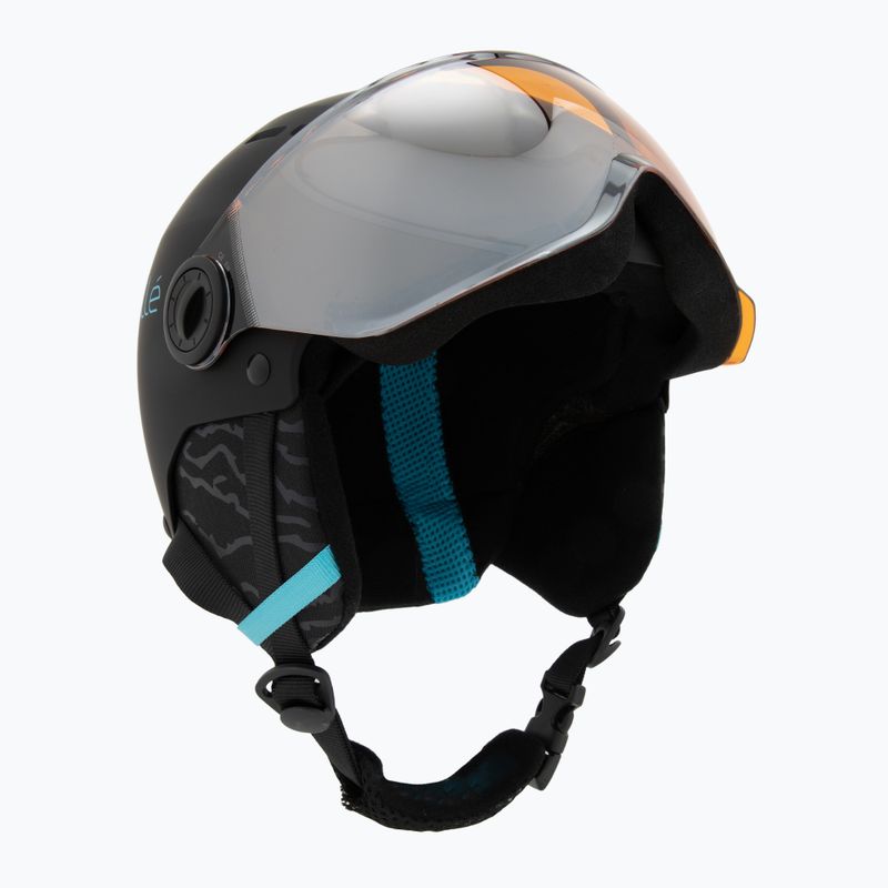 Dětská  lyžařská helma  Bollé Quiz Visor Jr black/blue matte/orange gun 9