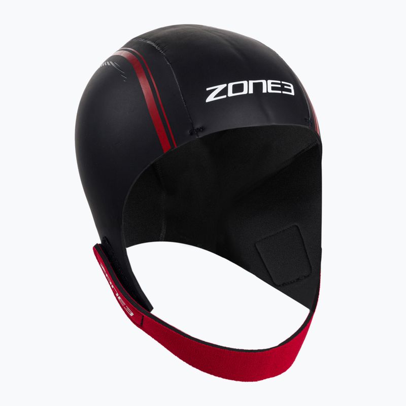 Neoprenová Plavecká čepice ZONE3 Neoprene Swim black/red 2