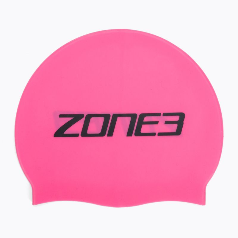Plavecká čepice ZONE3 Silicone Swim high vis pink