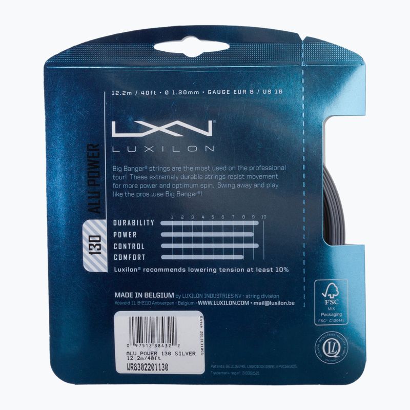 Tenisová struna Luxilon Alu Power 130 stříbrná WR8302201 2