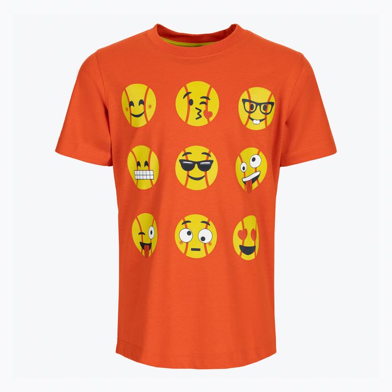 Dětské tenisové tričko Wilson Emoti-Fun Tech Tee oranžové WRA807403