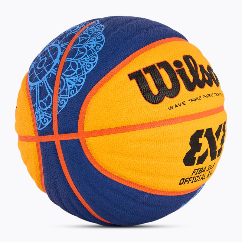 Basketbalový míč  Wilson Fiba 3x3 Game Ball Paris Retail 2024 blue/yellow velikost 6 2
