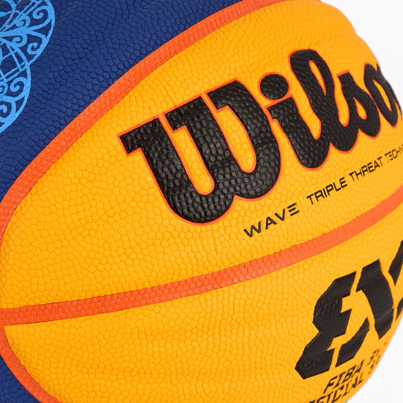 Basketbalový míč  Wilson Fiba 3x3 Game Ball Paris Retail 2024 blue/yellow velikost 6 3