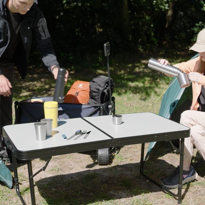 Skládací turistický stůl KADVA CAMPtable velký pro 4-6 osob šedý 18