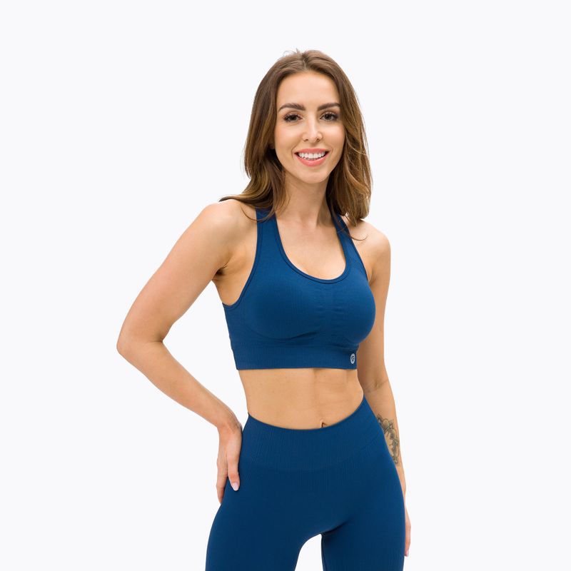 Fitness podprsenka Gym Glamour push up tmavě modrá 321