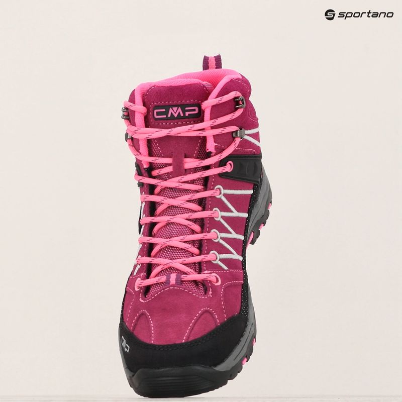 Juniorské trekové boty CMP Rigel Mid berry / pink fluo 13