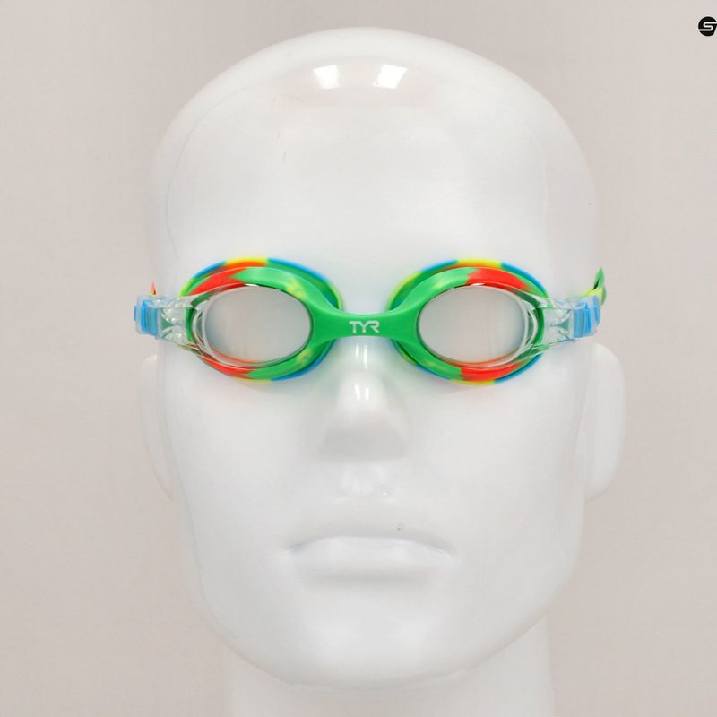 Dětské plavecké brýle TYR Swimple Tie Dye Non-Mirrored clear/ green/ orange 8