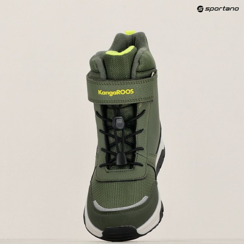 Juniorské sněhule  KangaROOS K-MJ Edison EV RTX SL olive / limetta dino 17