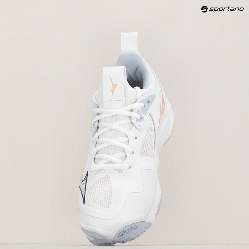 Dámské volejbalové boty Mizuno Wave Momentum 3 white/ navy peony/ peach parfait 7