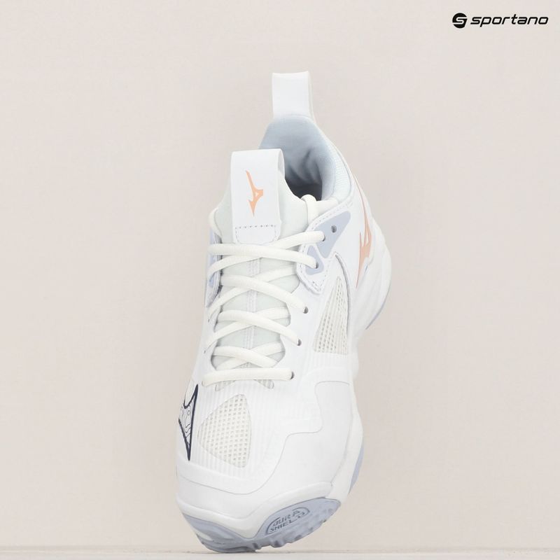Dámské volejbalové boty Mizuno Wave Momentum 3 white/ navy peony/ peach parfait 9