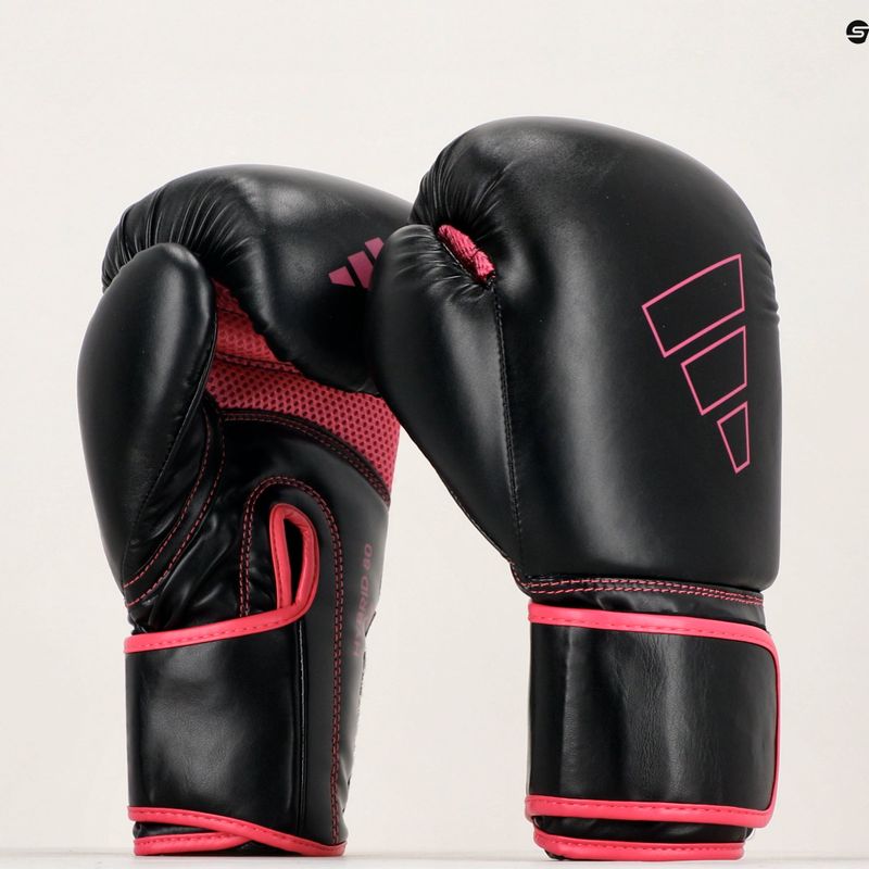 Boxerské rukavice Adidas Hybrid 80 černo-růžové ADIH80 7