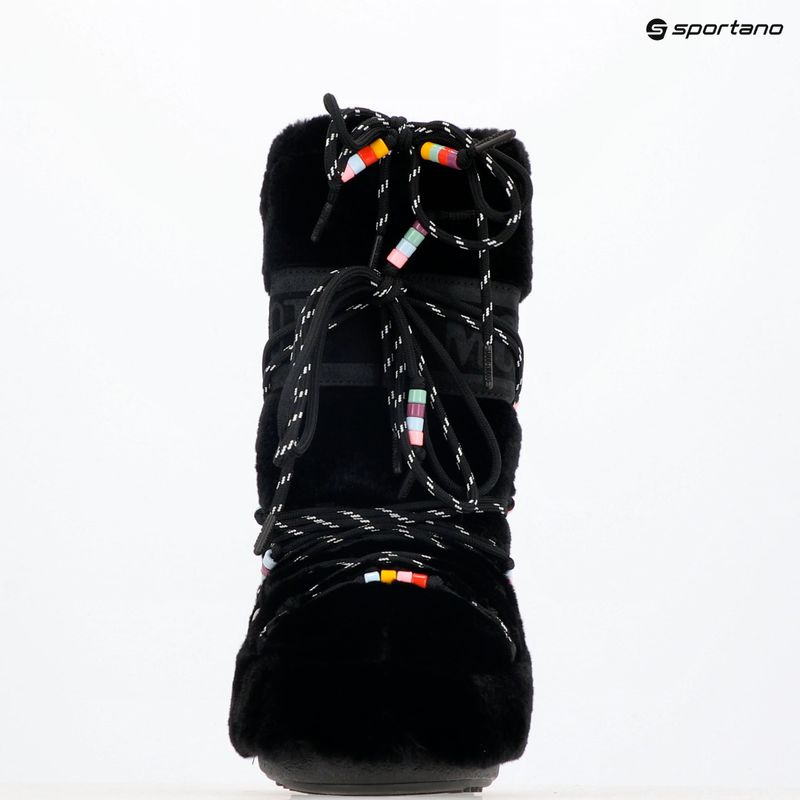 Sněhule Moon Boot Icon Faux Fur Beads black 9