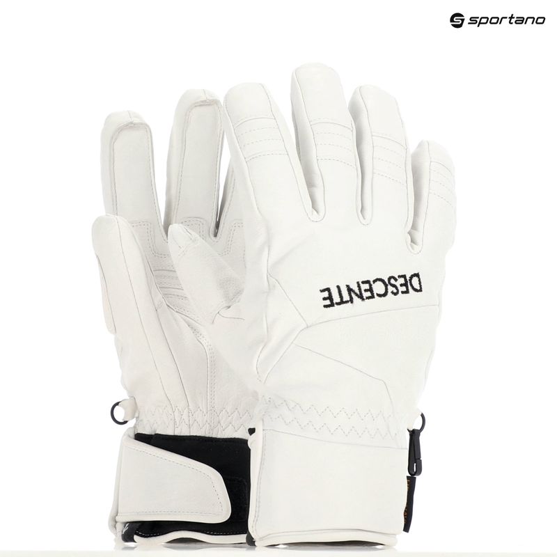 Pánské lyžařské rukavice Descente 5 Finger Leather white 7